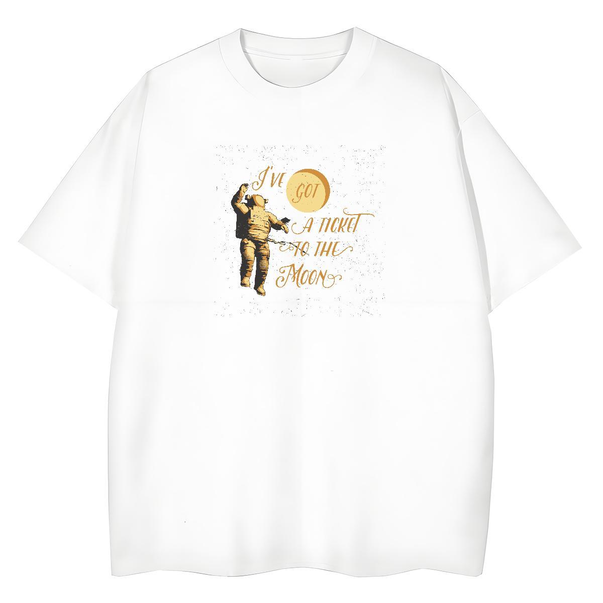 New Arrival Women Tshirts Sports Casual Crew Neck Tops Shirt Lady 230g 100% Cotton spaceman DIY Anime Printed T Shirt For Woman