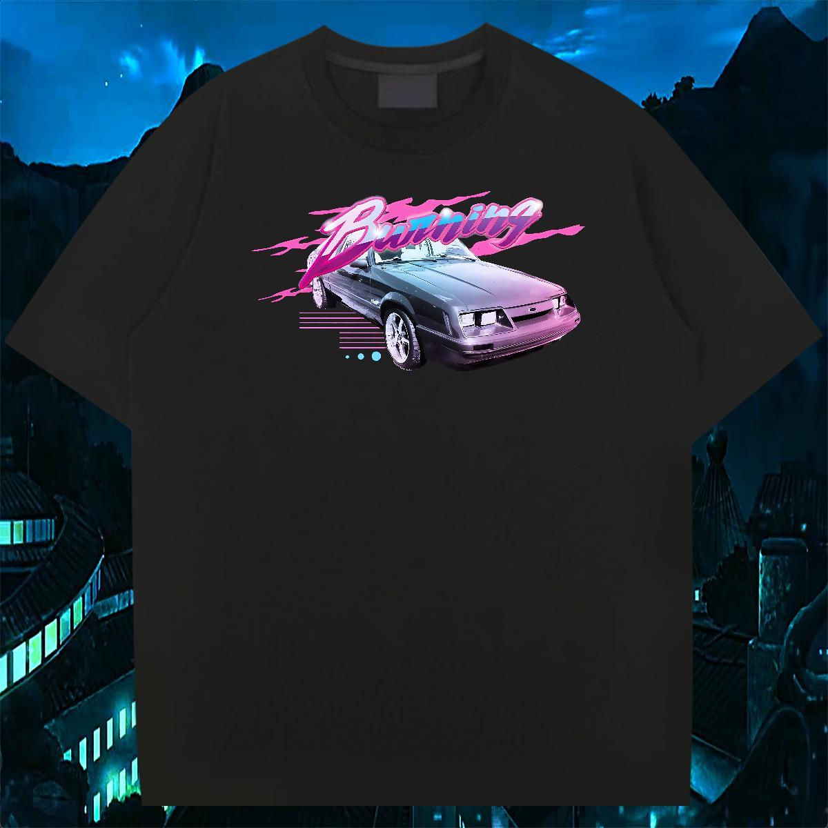 Brand car 230g Cotton Men Tees Daily Wear Crew Neck Breathable T Shirt For Man 2024 Designer DIY Logo Oversized Tops Shirt