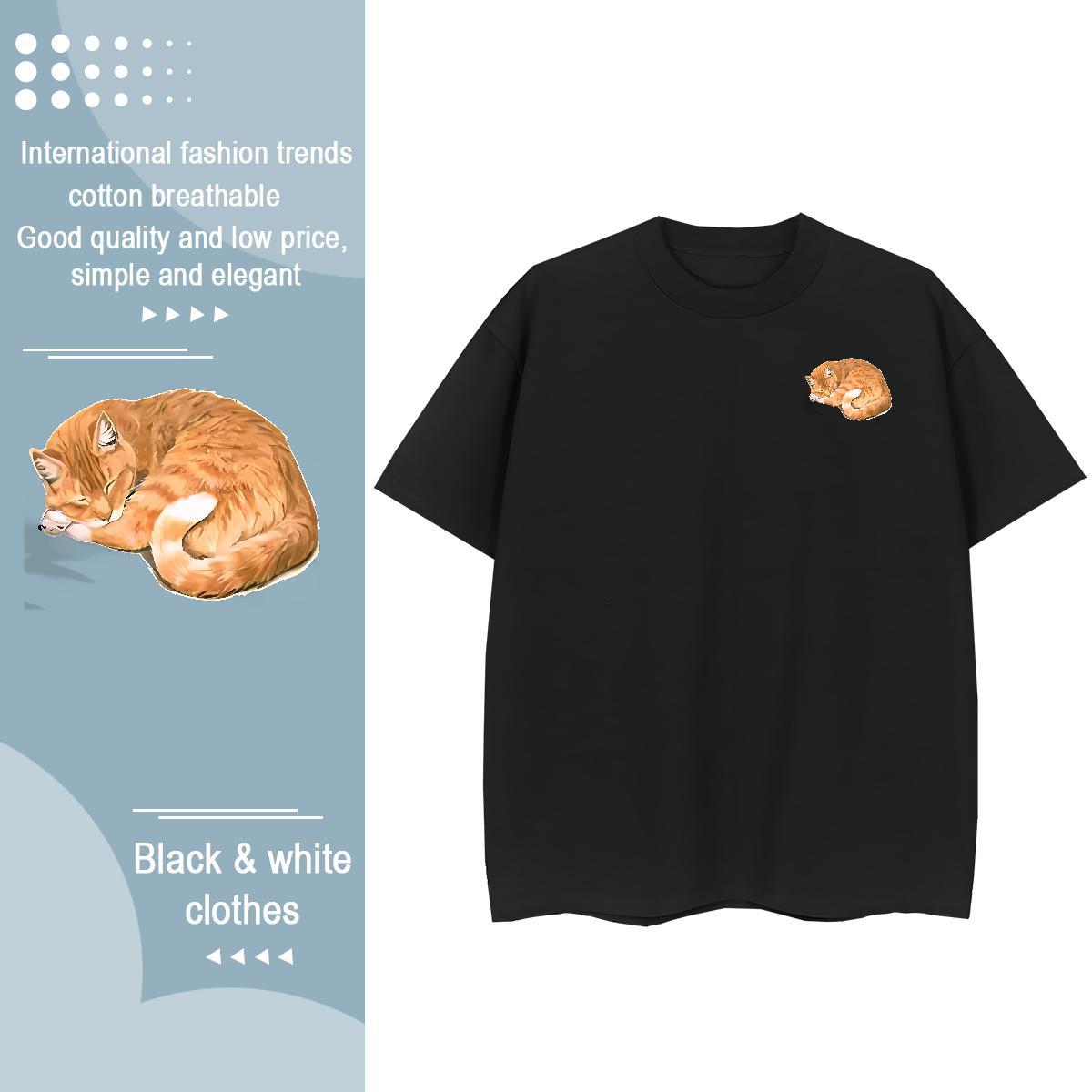 Designer Fashion Tshirts cute High Street Hip Hop 230g 100% Cotton Clothes O Neck Short Sleeves Brand T-Shirts Cartoon Printing L-4XL