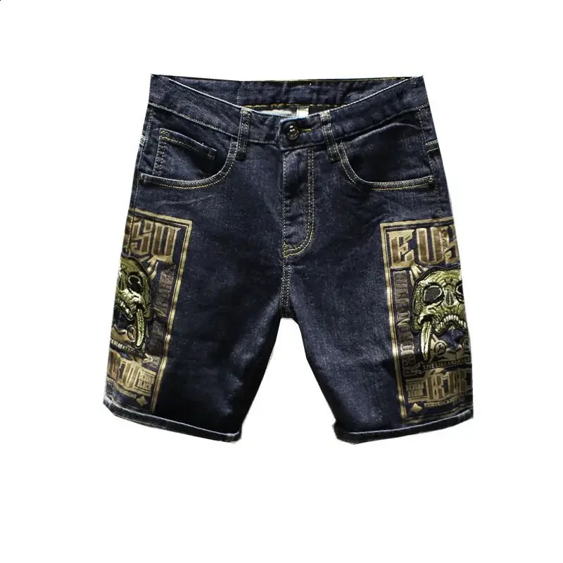 Mens short jeans pants printed graphics retro mens denim shorts Xxxl original thin Y2k fashion promotion 240819