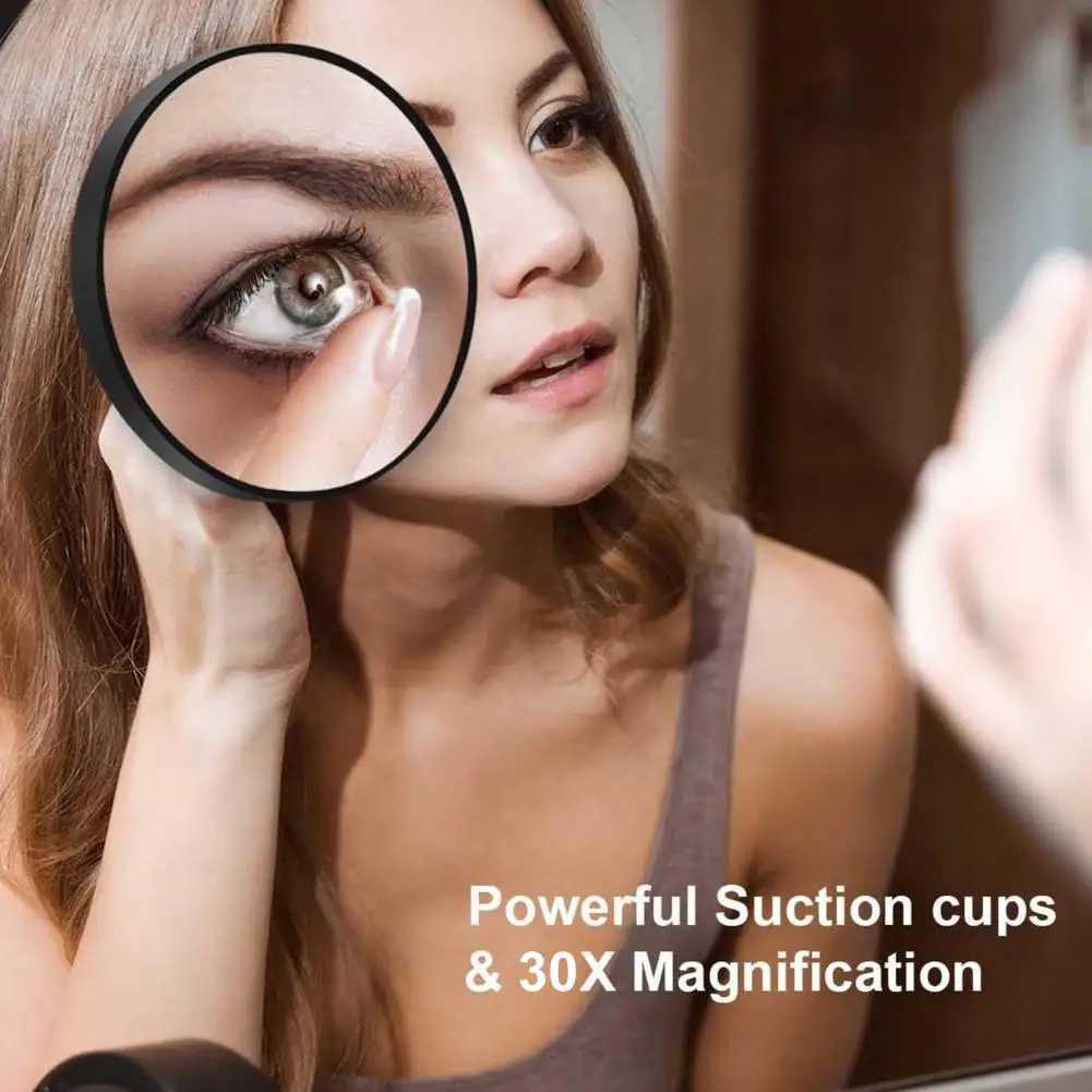 Portable 30X Magnifying Cosmetic Mirror Suction Cup Tweezers Included Portable Magnifier Makeup Mirror for Travel Y240819
