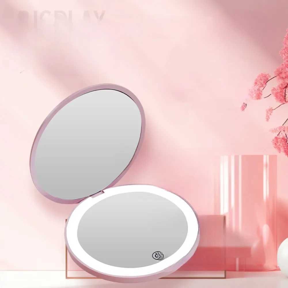 1X/10X Magnification LED Pocket Mirror European Countries Compact Mirror with Light USB CableTravel Y240819
