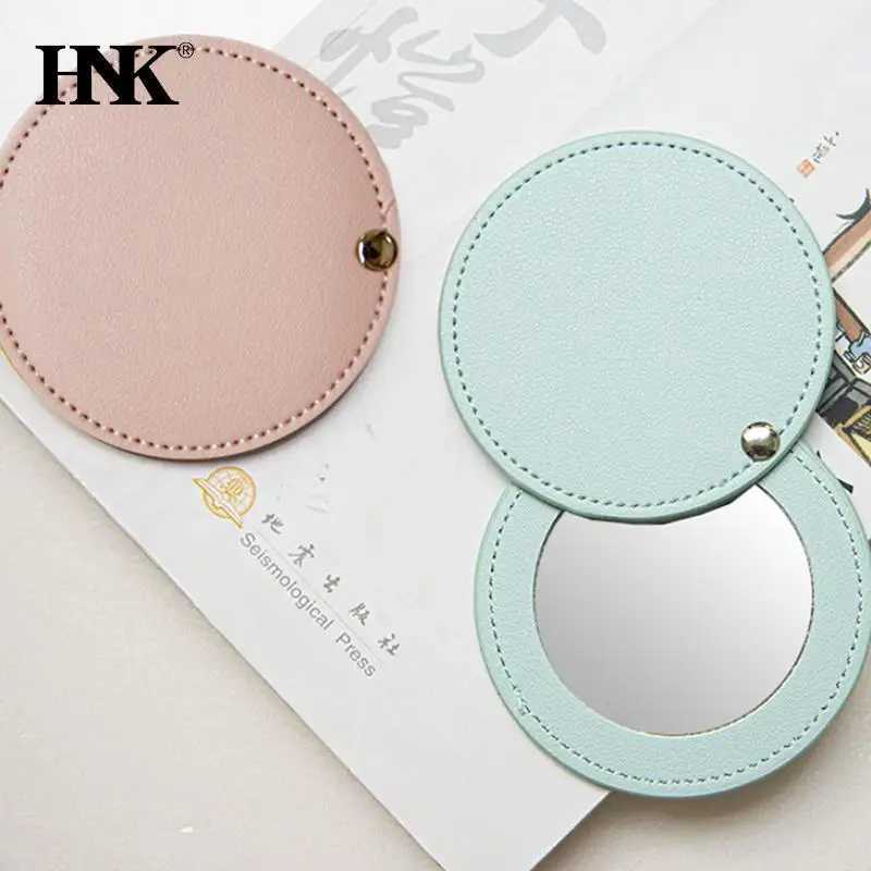 1PC Metal Ultra-thin Mini Makeup Mirror Portable Stainless Steel Compact Pocket Hand Personalized Beauty Cosmetic Mirrors Gift Y240819