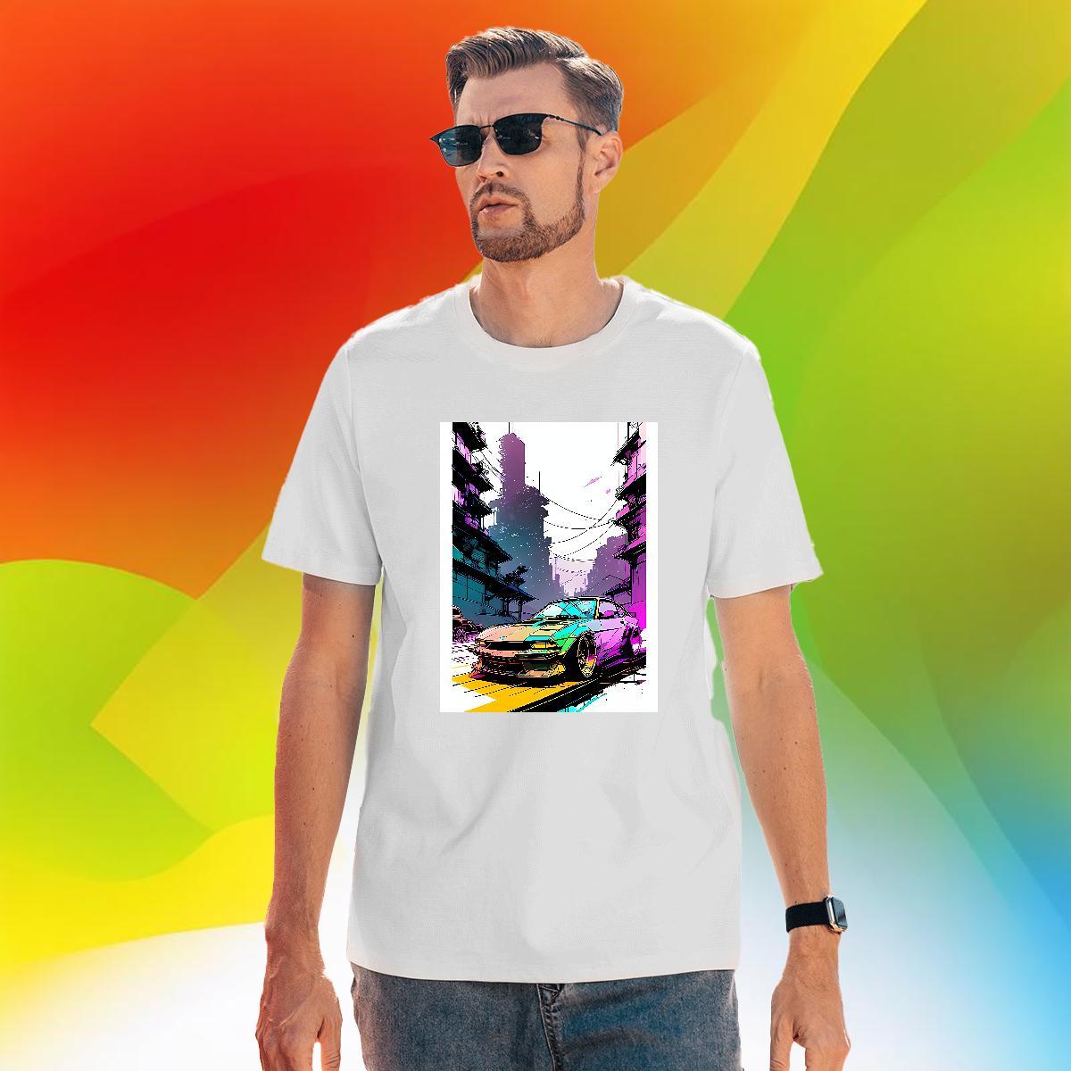 TOP Quality car 230g Cotton Men Clothes T-Shirt Hip Hop Street Breathable Short Sleeve T-Shirts for Men Customized Black Oversized Tops
