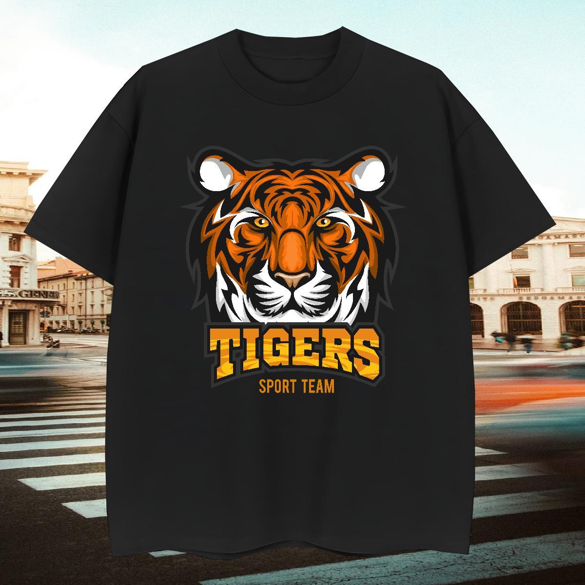 Cool Design Mens T Shirts tiger Short Sleeve O-Neck Hip Hop Street Plus Size Cartoon 100% Cotton 230g Men Tshirts New Top Tees