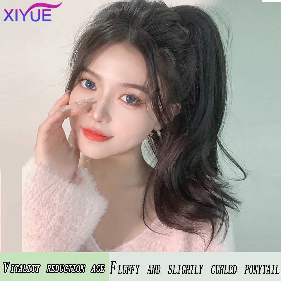 XIYUE wig female ponytail grappling clip style hip-hop color high ponytail natural forcing fake ponytail female brain W240817