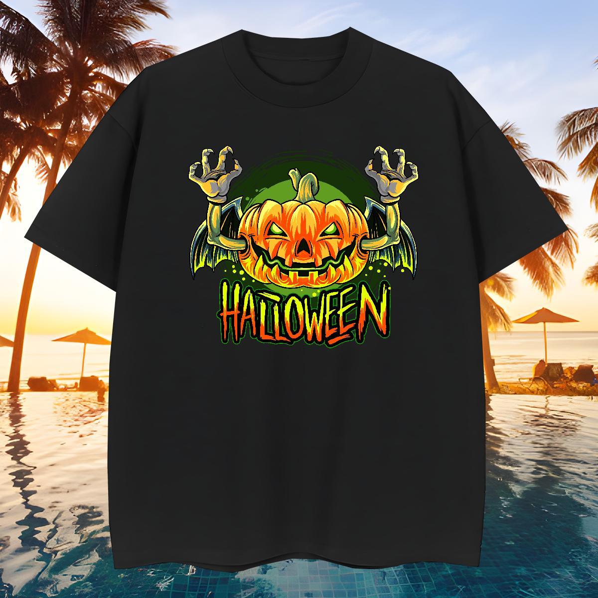 Cool Design T Shirts Men halloween Crew Neck Breathable Hip Hop Street Custom Print Plus Size 230g Pure Cotton Mens Tshirts Designer Clothes