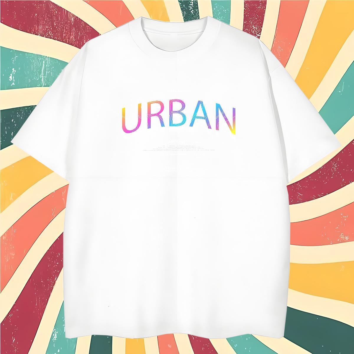 Brand URBAN 230g Pure Cotton Couples T Shirts Summer Casual Breathable Short Sleeve Man T Shirts Fashion Design Plus Size Cartoon Tops Tees