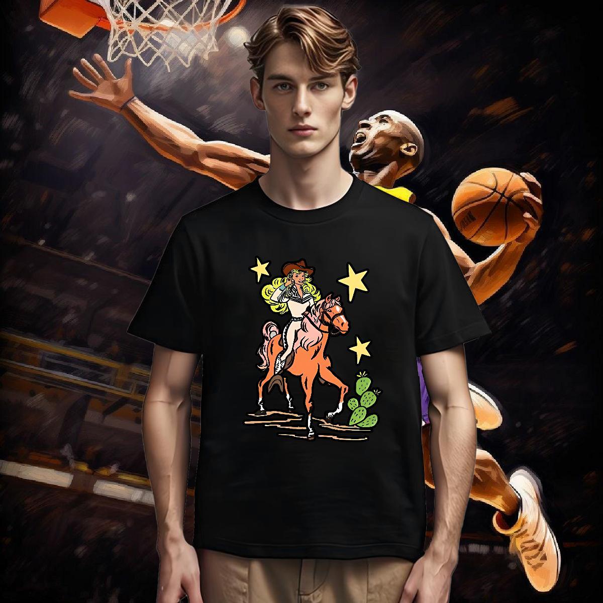 2024 Men Tshirts star Hip Hop 230g Pure Cotton Tees Shirts Breathable Crew Neck Wholesale T Shirts Men DIY Logo Oversized