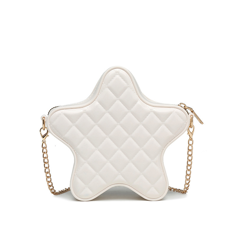 PVC pentagonal Barbie jelly fashionable versatile, diamond grid bag, dirt resistant and easy to wash, summer women's diagonal cross