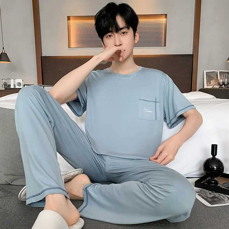 New 2024 Mens Modular Sleepwear Short Sleeve Summer Casual Home Clothing Comfortable Mens SleepwearW240719