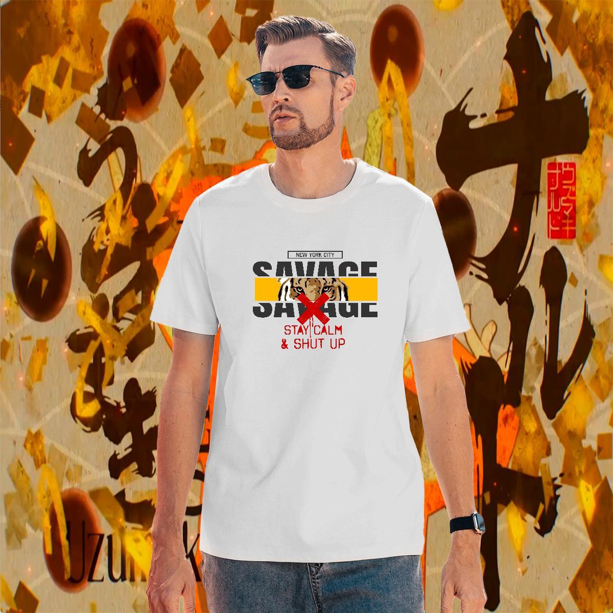 Popular Men T Shirts tiger Pure Cotton Daily Outfit Black Oversized 230g Pure Cotton Tshirts Designer Tops Shirt