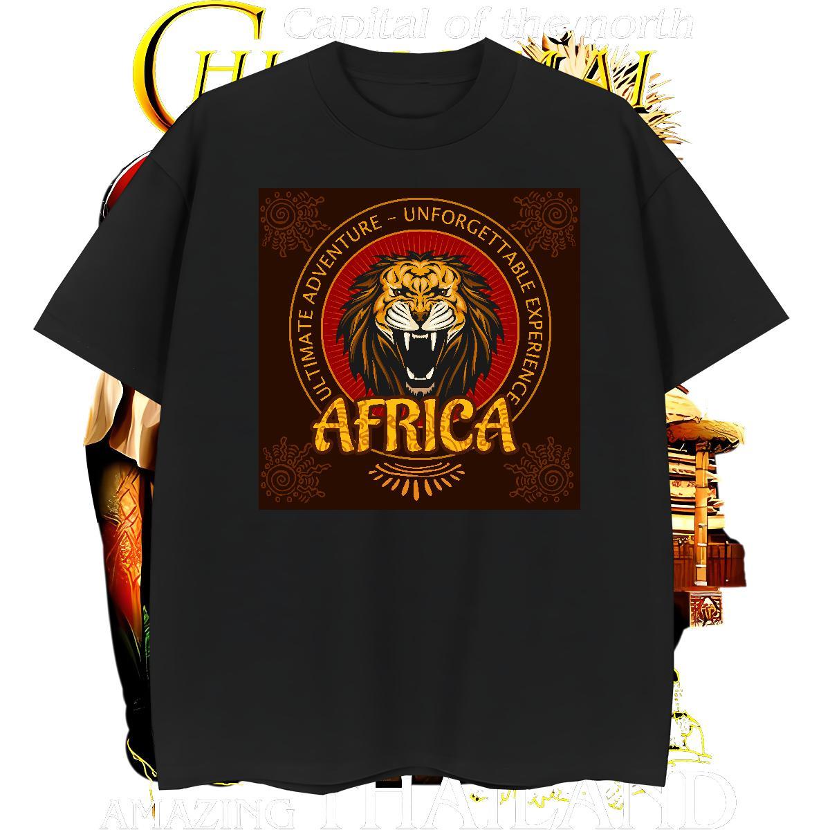 Brand T Shirts Men lion Breathable Soft Street Casual DIY Printed 100% Cotton 230g Men Clothes T-Shirt 2024 Summer Top Tees