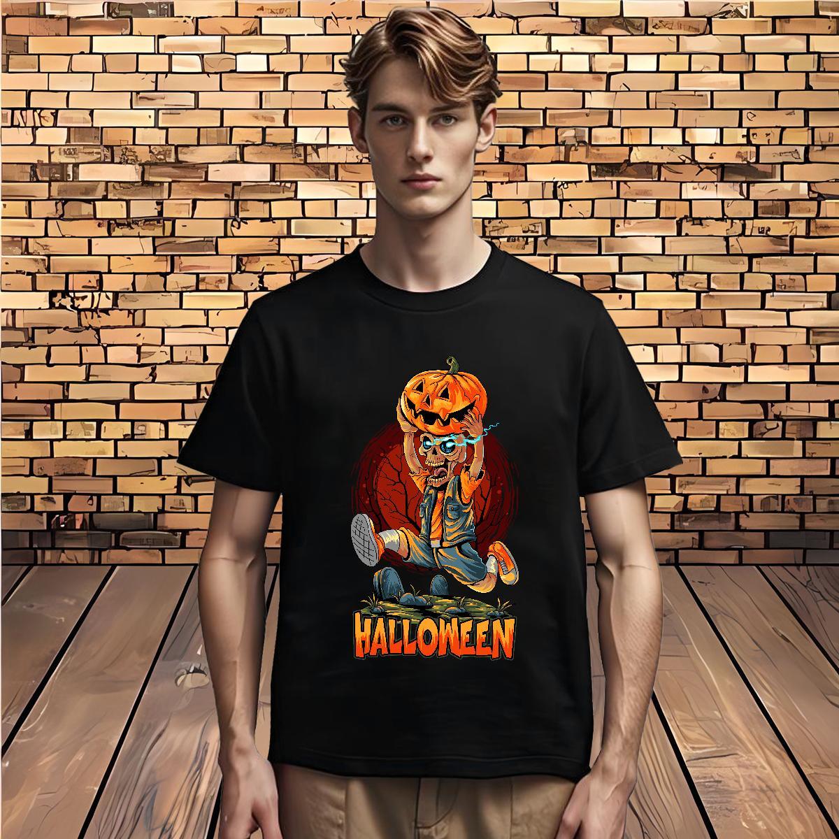 New Designer Men Clothes T-Shirt halloween Spring Summer 230g Cotton Tops Shirt Breathable Soft Classic T-Shirts Asian Size