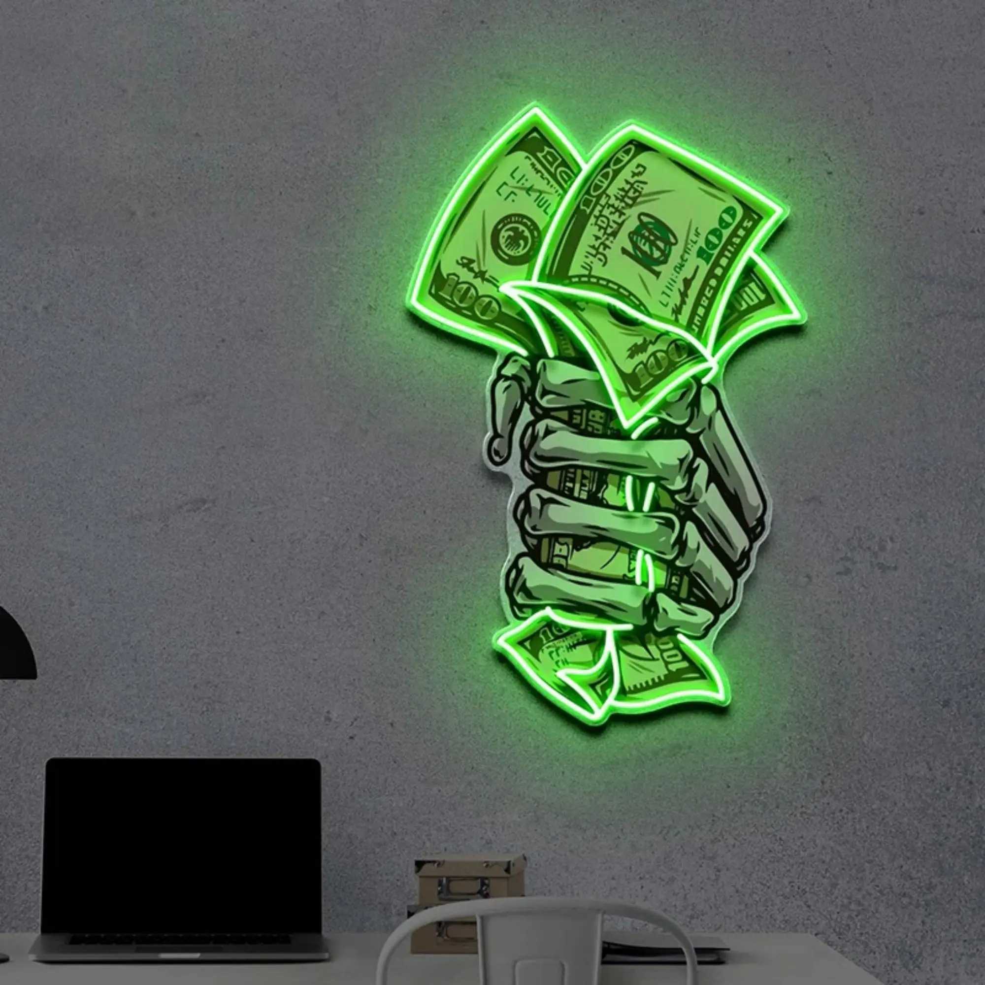 Take Money Neon Sign USB LED Neon Light Sign for Wall Decor Living Room Bedroom Man Cave Home Bar Party Decor Gift Night Light Y240817