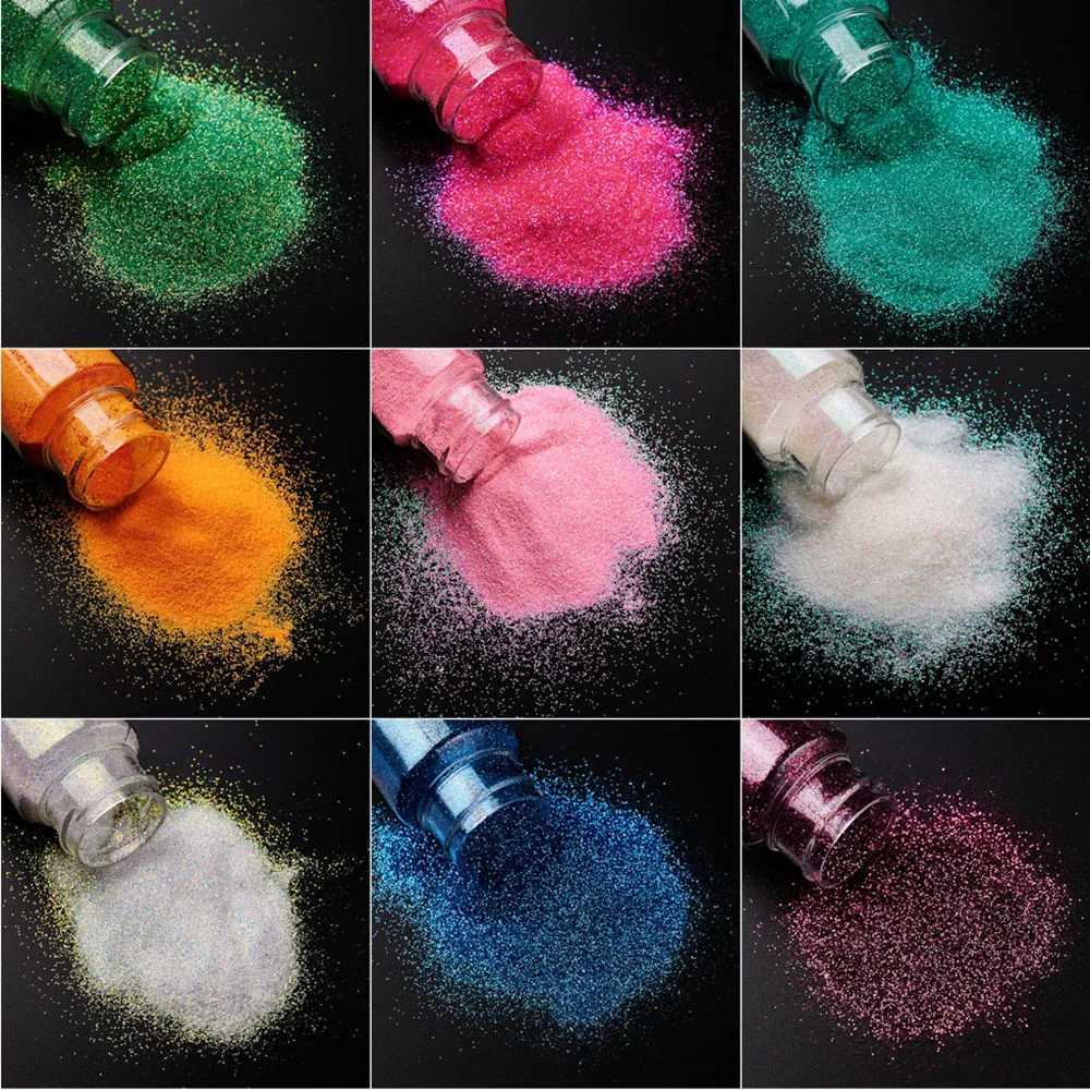 1oz Ultra-thin Shimmer Nail Glittle Powder Sugar Pink Blue Symphony Fairy Sparkly Powder Colorful Holographic Pigment Manicure 7XJ240815