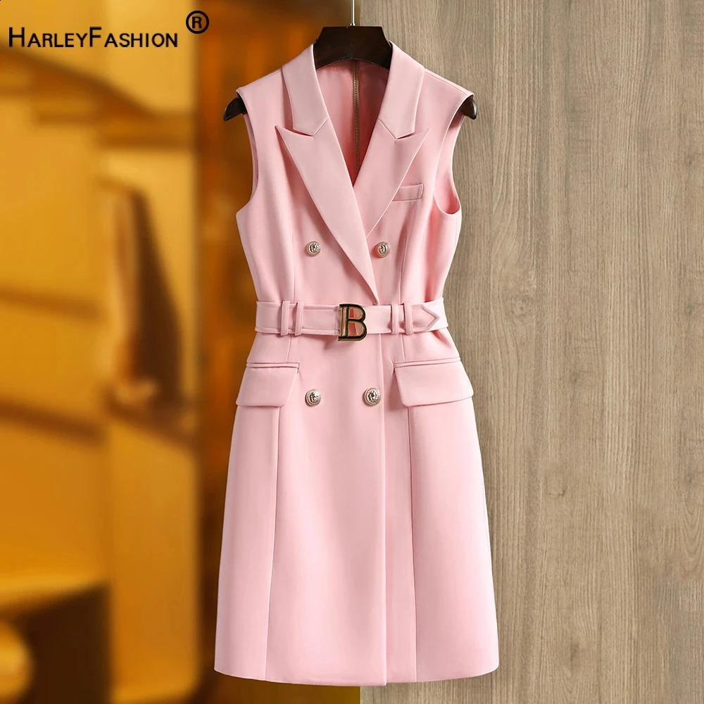 Wholesale 7-color optional sleeveless straight mini latest office womens summer vest dress 240819