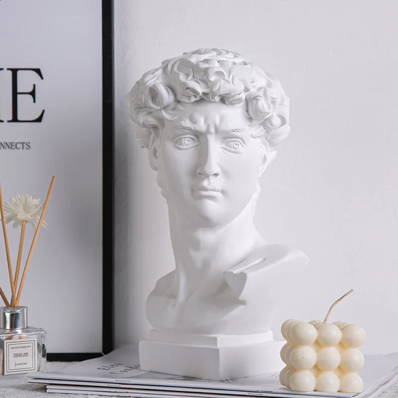 European Home Decoration David Head Resin Statue Modern Abstract Art Half body Sculpture Sketching Practice 240819