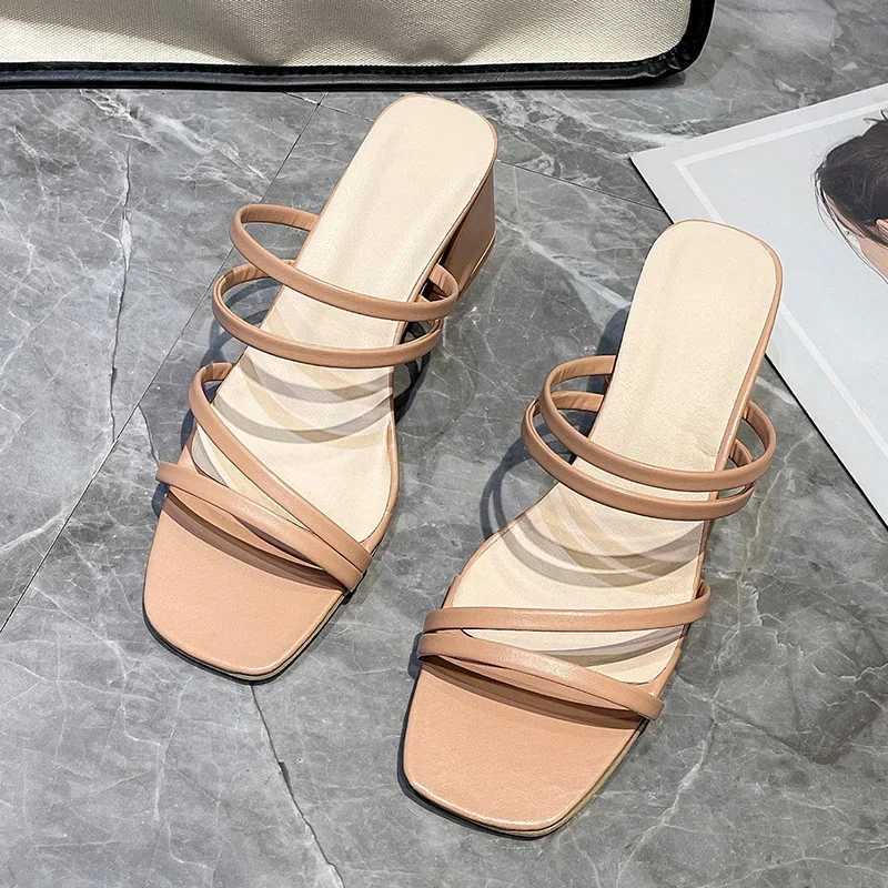 Women High Heel Sandals Summer Casual Female Shoes Woman Square Heel Open Toe Ankle Strap Ladies Sandalias Wedge Shoe 2022 New CL240806
