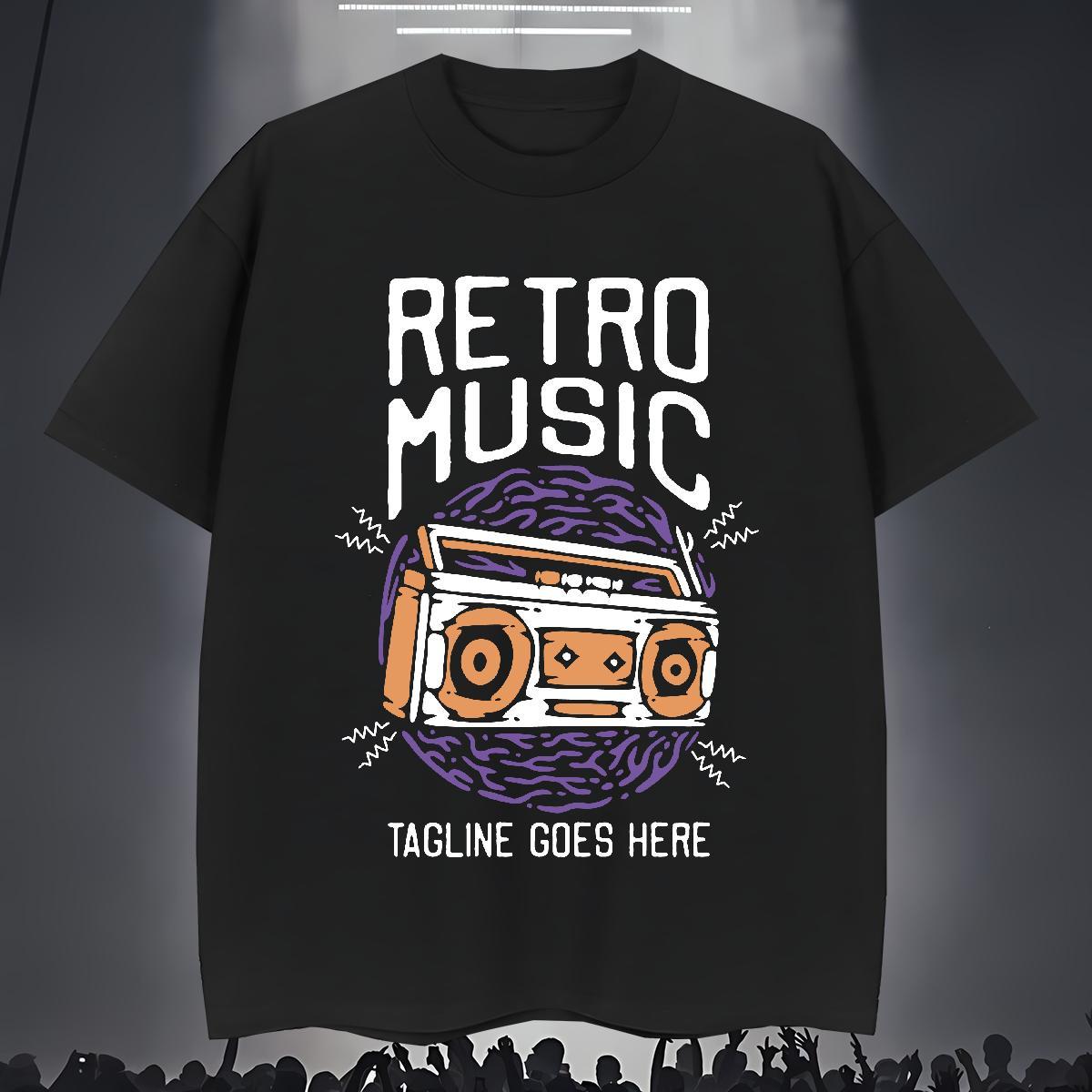 TOP Quality radio 230g 100% Cotton Couples T Shirts Street Wear Crew Neck T shirt 2024 DIY DIY Logo Oversized Tops Shirt