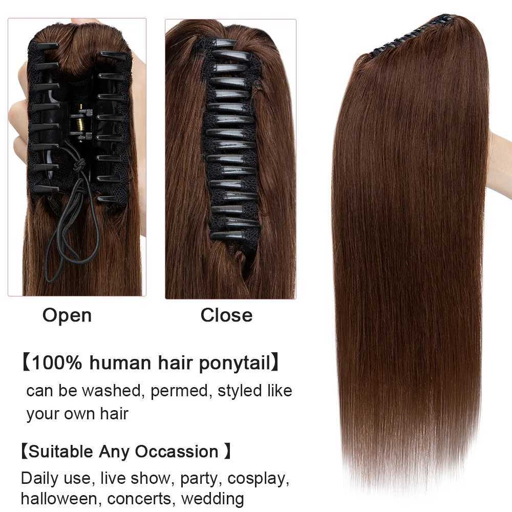 Rich choices claw clip on ponytail 100% human hair ponytail hair extension ponytail chin female hair extension W240817