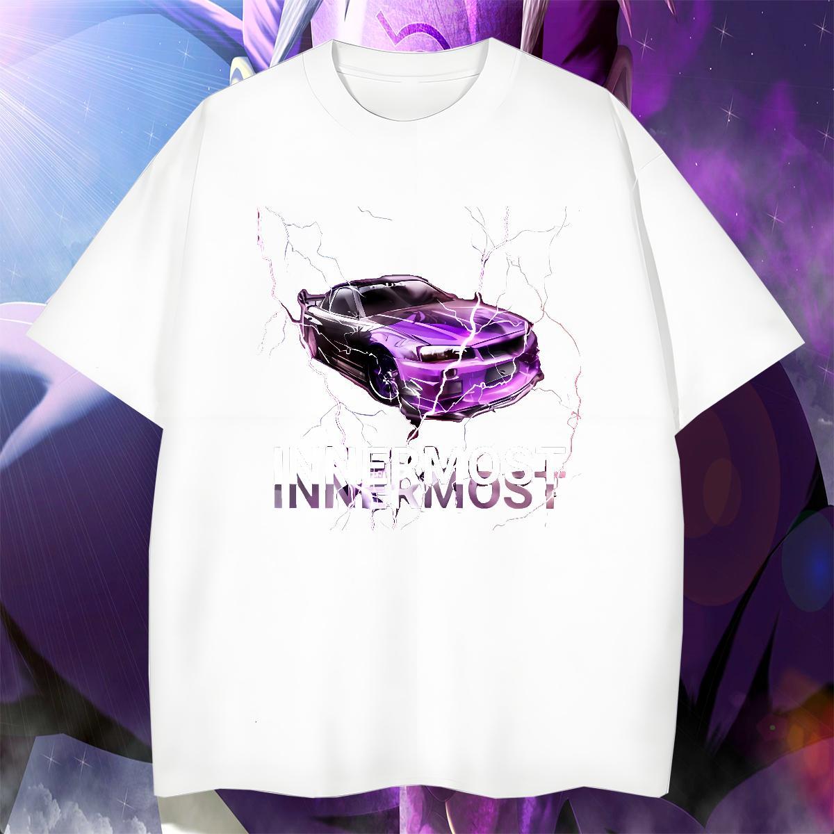 Brand Tshirts Sports Casual 230g Pure Cotton Custom Anime Crew Neck car T shirt New Arrival Tops Shirt