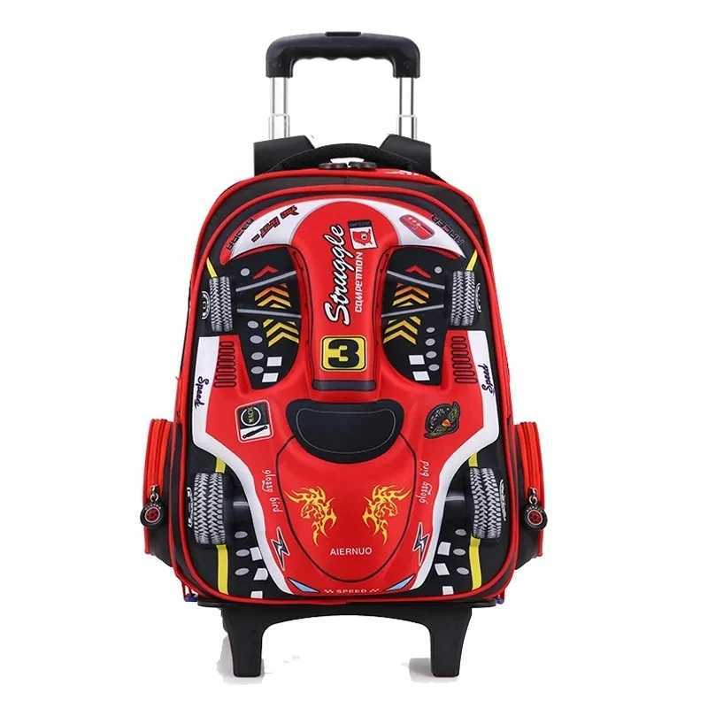 kids car style School Trolley bag 3D EVA School Rolling backpack Bag with wheels for boys student Trolley backpack wheeled bag Y240820