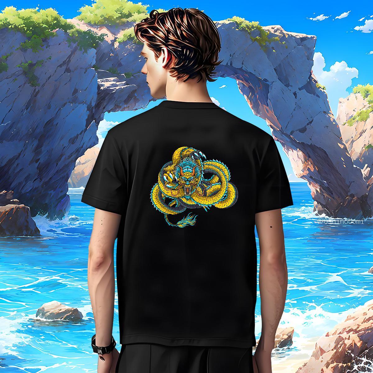 Man T Shirts 230g 100% Cotton dragon Hip Hop Street Crew Neck Oversized Mens Tshirts DIY Customized Soft Top Tees