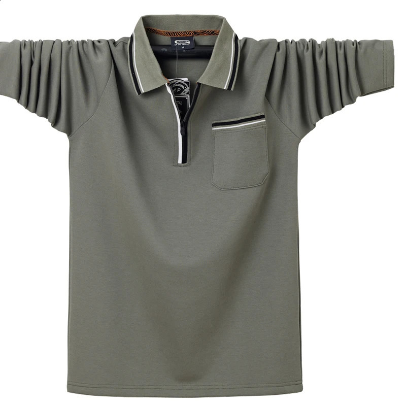 Mens Fall Casual Polo Shirts Mens Sleeve Lapel Slim Fit Solid Pocket Polo Shirt Fashion Chest Pocket Long Sleeve T-shirt 240820