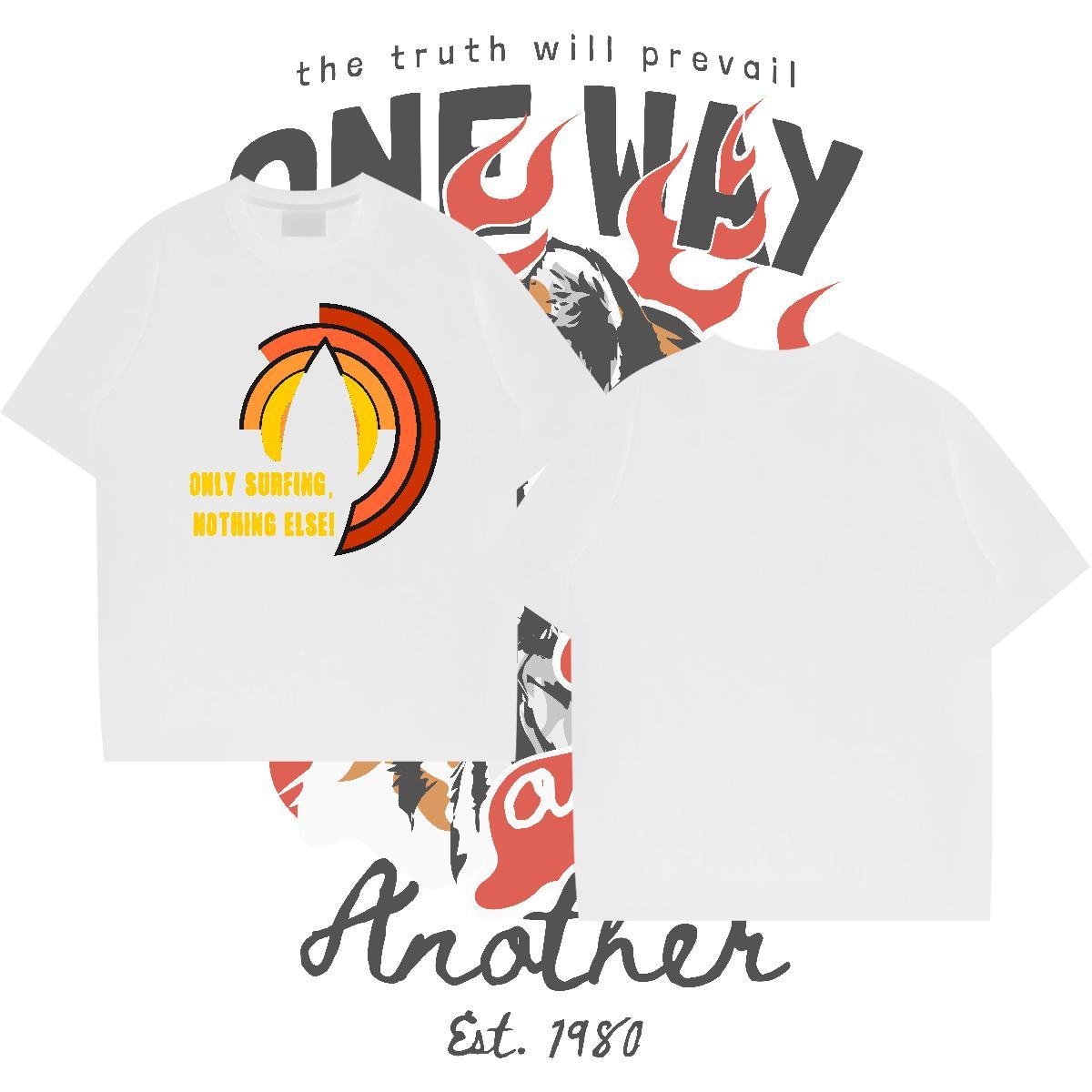 Wholesale sea 230g 100% Cotton Mens Tshirts Sport Short Sleeve O-Neck T-Shirts DIY Customized Anime Print Tops Shirt