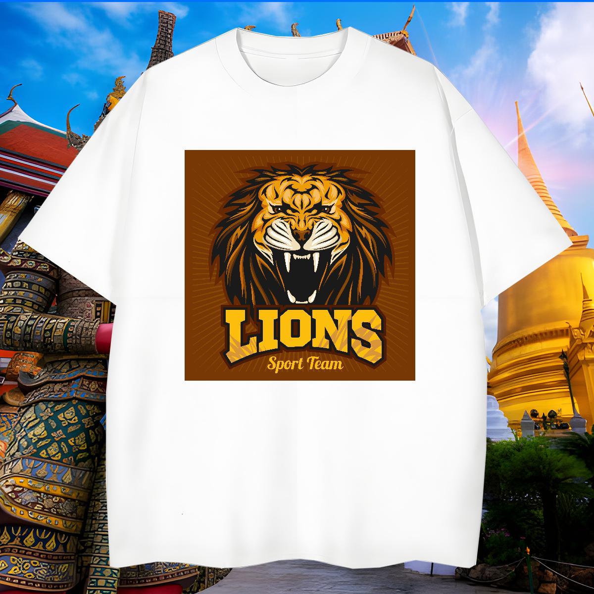 Cool Man T Shirts lion Breathable Crew Neck Street Wear White Plus Size 230g Pure Cotton Tshirts 2024 Designer Top Tees