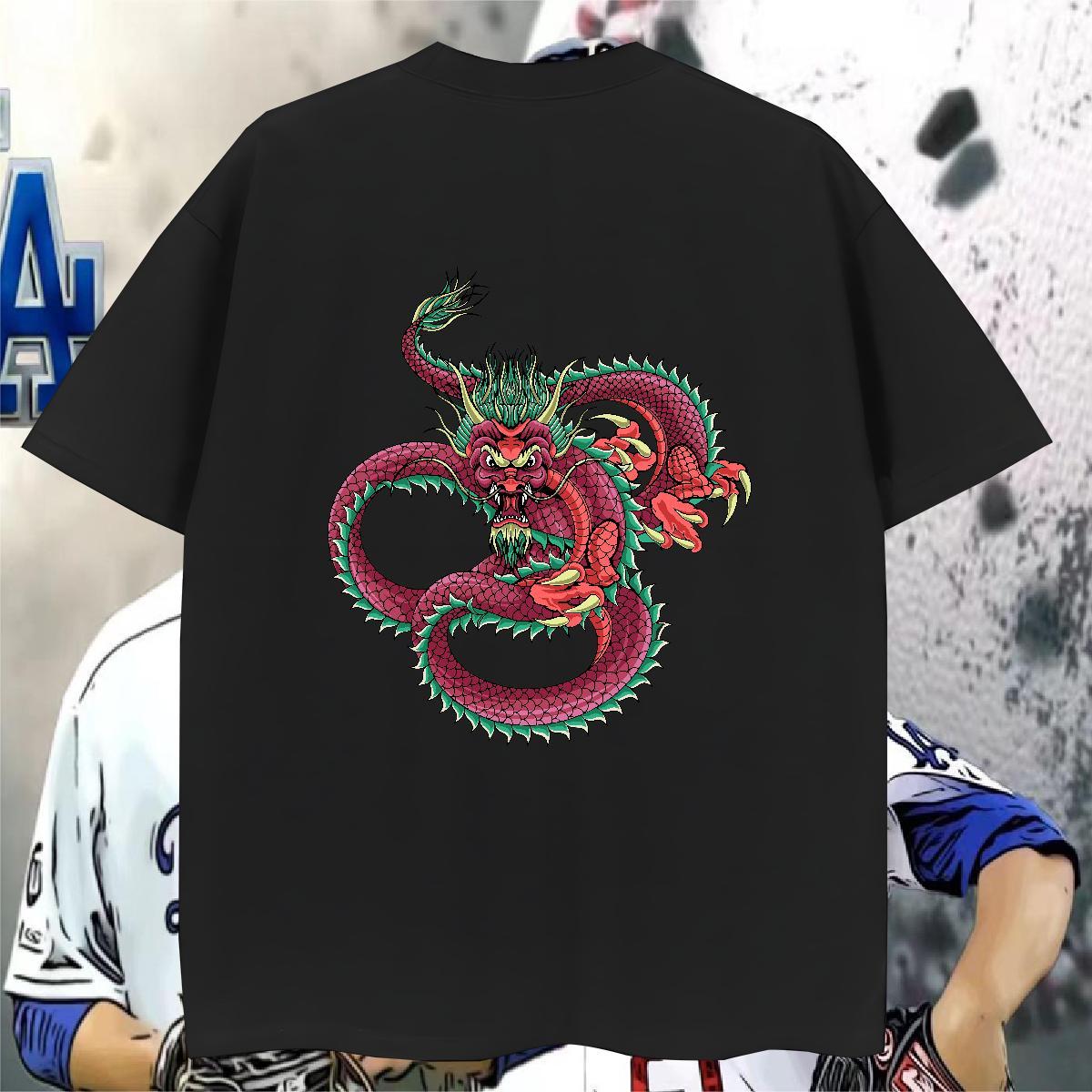 T-Shirts for Men 230g Pure Cotton ferocity Summer Casual Breathable Custom Anime Men Tees Fashion Casual Unisex Tops Tees