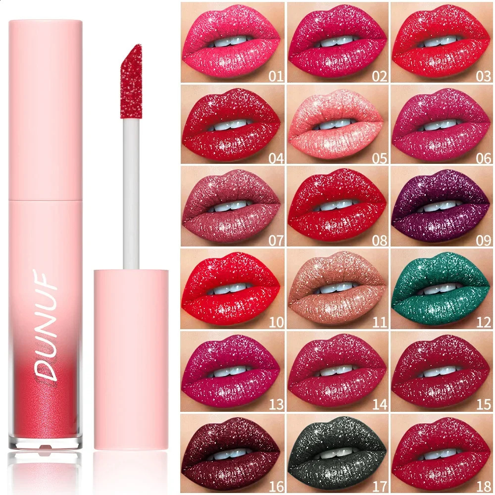 Matte Glitter Liquid Lipstick Diamond Shiny Lip Gloss Waterproof Long Lasting Pearl Lipgloss Women Lip Tint Makeup Cosmetics 240819