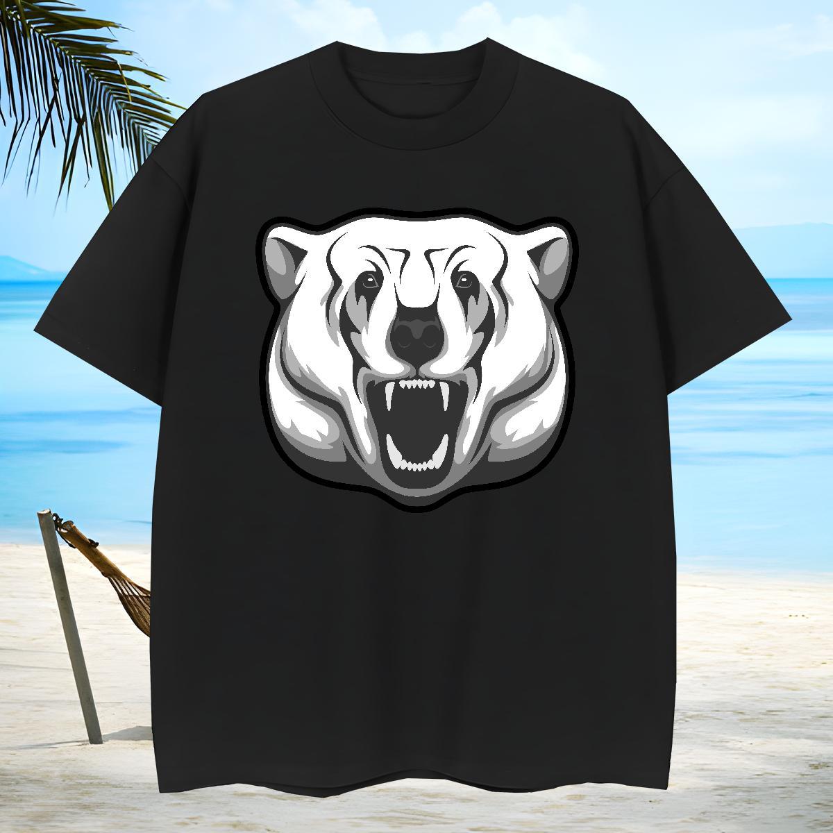 Unisex Mens T Shirts bear Round Neck Short Sleeve Spring Summer Customized 230g Cotton Tshirts New Designer Tee Shirt