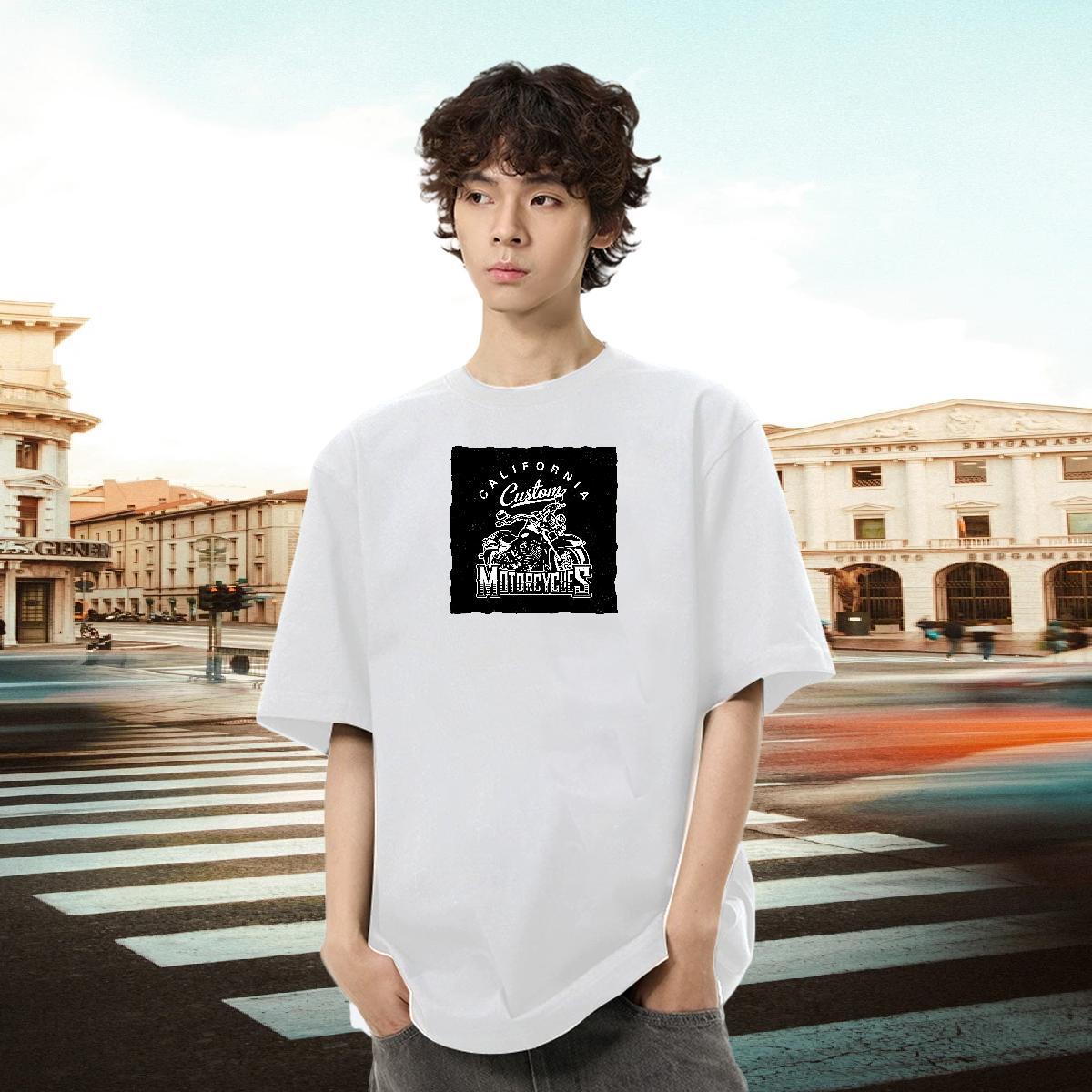 Cool Tshirt for Man Woman Sports Casual 100% Cotton 230g Customized Print Pure Cotton Motorcycle T Shirt For Man New Designer Tee Shirt