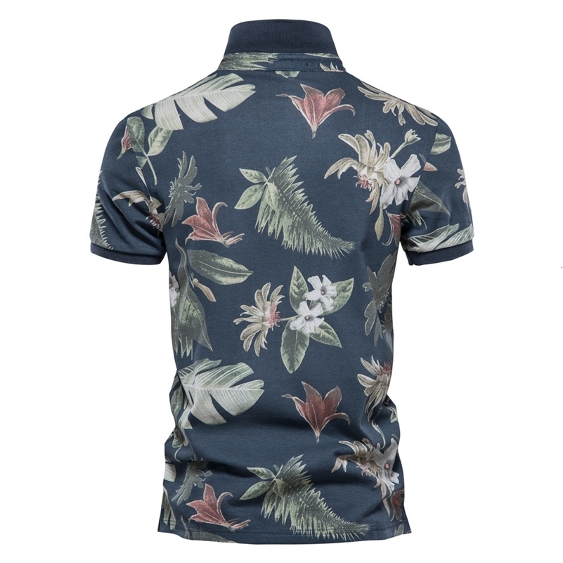 AIOPESON 100% Cotton Hawaii Style Polo Shirts for Men Short Sleeve Quality Casual Social Mens Polo T Shirts Summer Men Clothing i240819