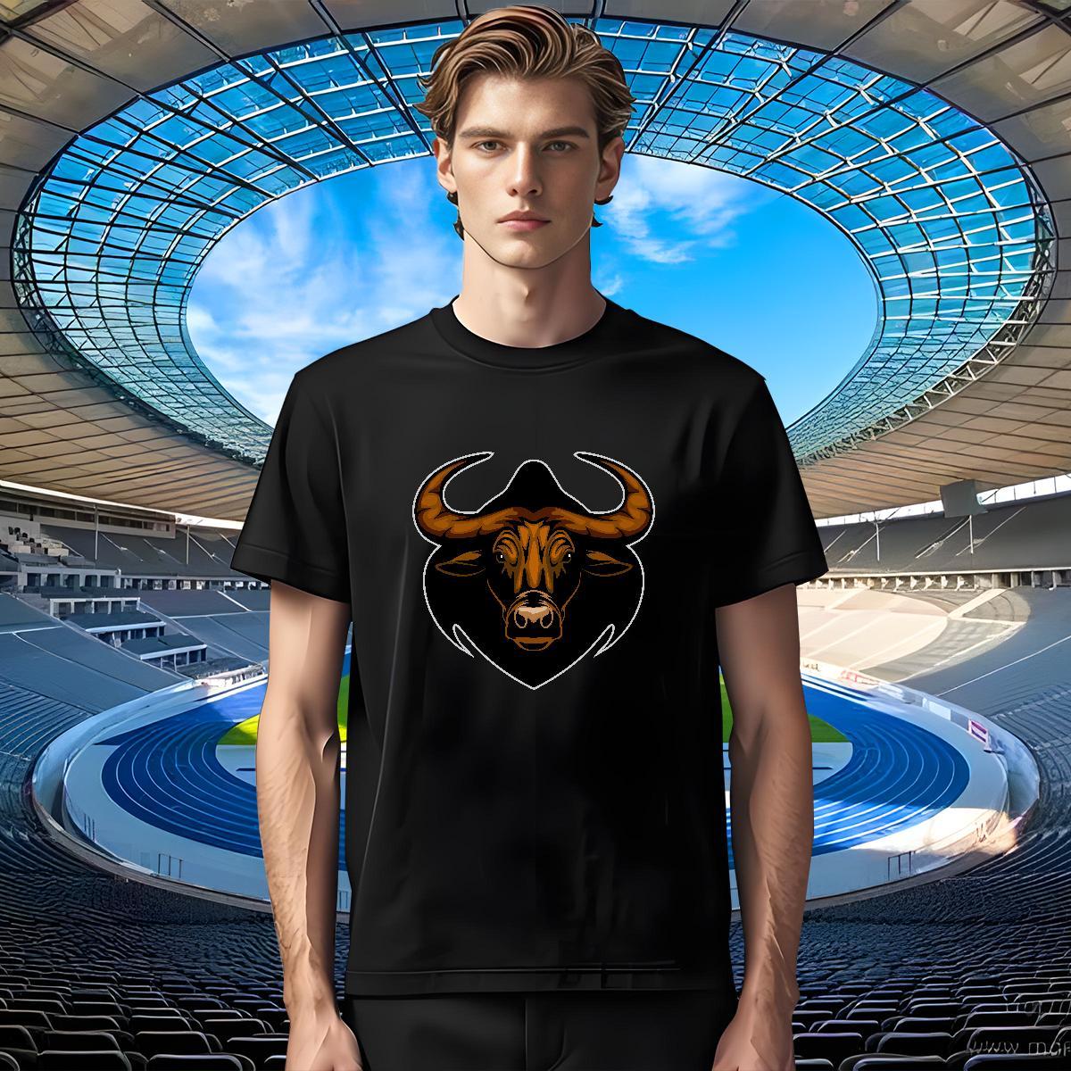 Brand Man T Shirts bull Round Neck Short Sleeve Spring Summer Custom Printed 230g 100% Cotton Tshirt for Man Woman Designer Fashion Polos