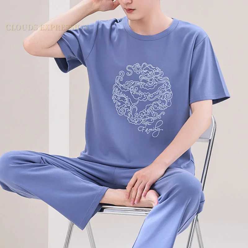 Summer Elegant Mens Knitted Pajama Set Pants Pajama Size L-5XL Pajama PJW240719