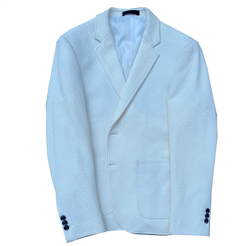 Boutique mens fashionable business solid color casual gentleman Korean version British style wedding elegant host jacket 240819