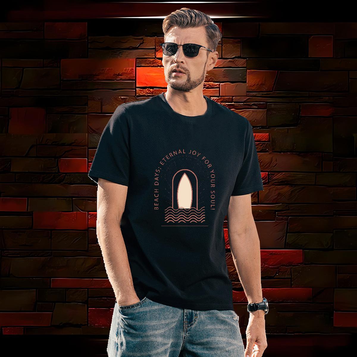 Cool wave 230g Pure Cotton Mens Tshirts Casual Daily Wear Crew Neck Men T Shirts Custom Asian Size Tops Tees
