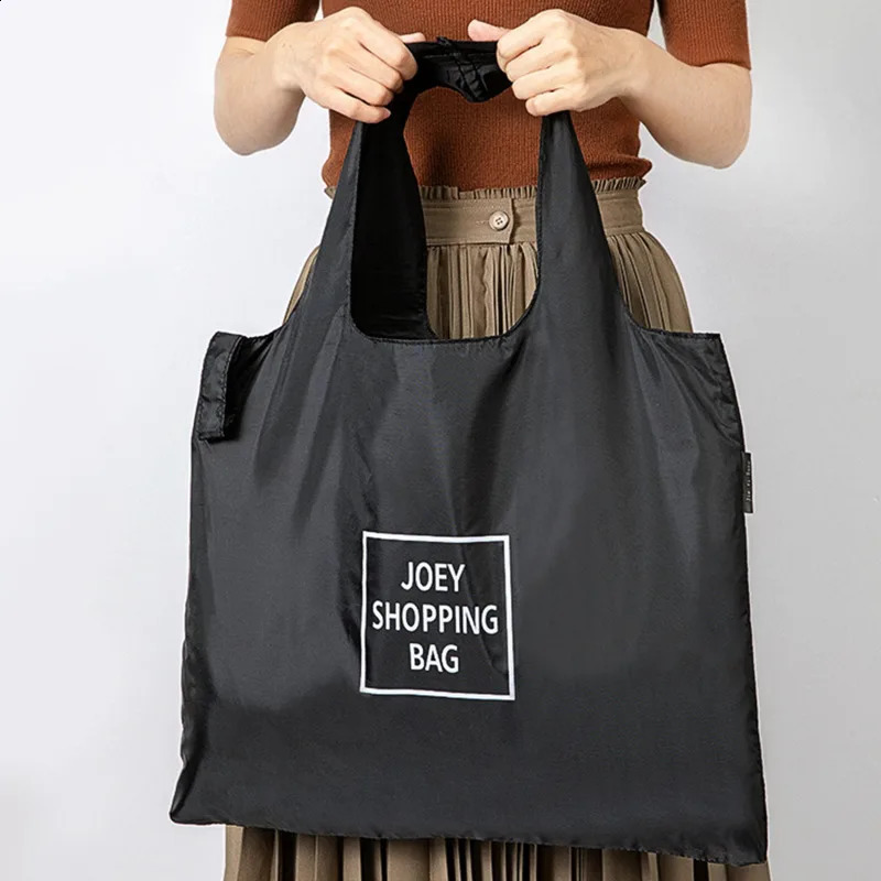 Large environmentally friendly folding shopping bag reusable portable shoulder suitable for travel grocery store fashionable handbag 240820