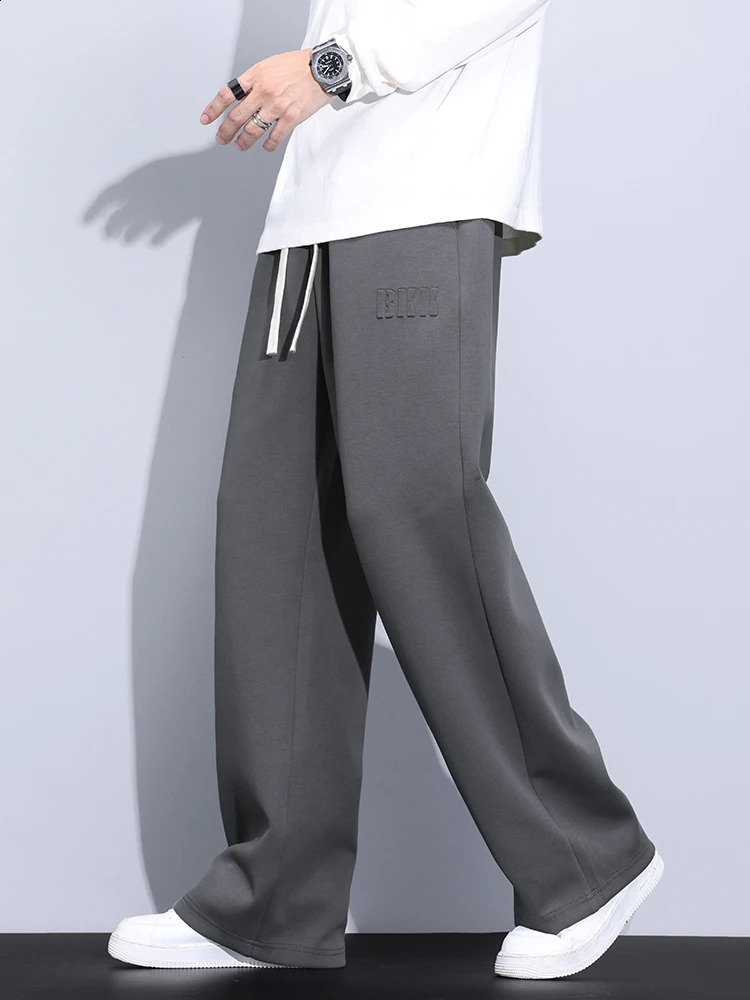 Big Size Mens Sweatpants 8XL 7XL 6XL Sportswear String Banding Wide Leg Baggy Pants Male Cotton Casual Straight Track Trousers 240820