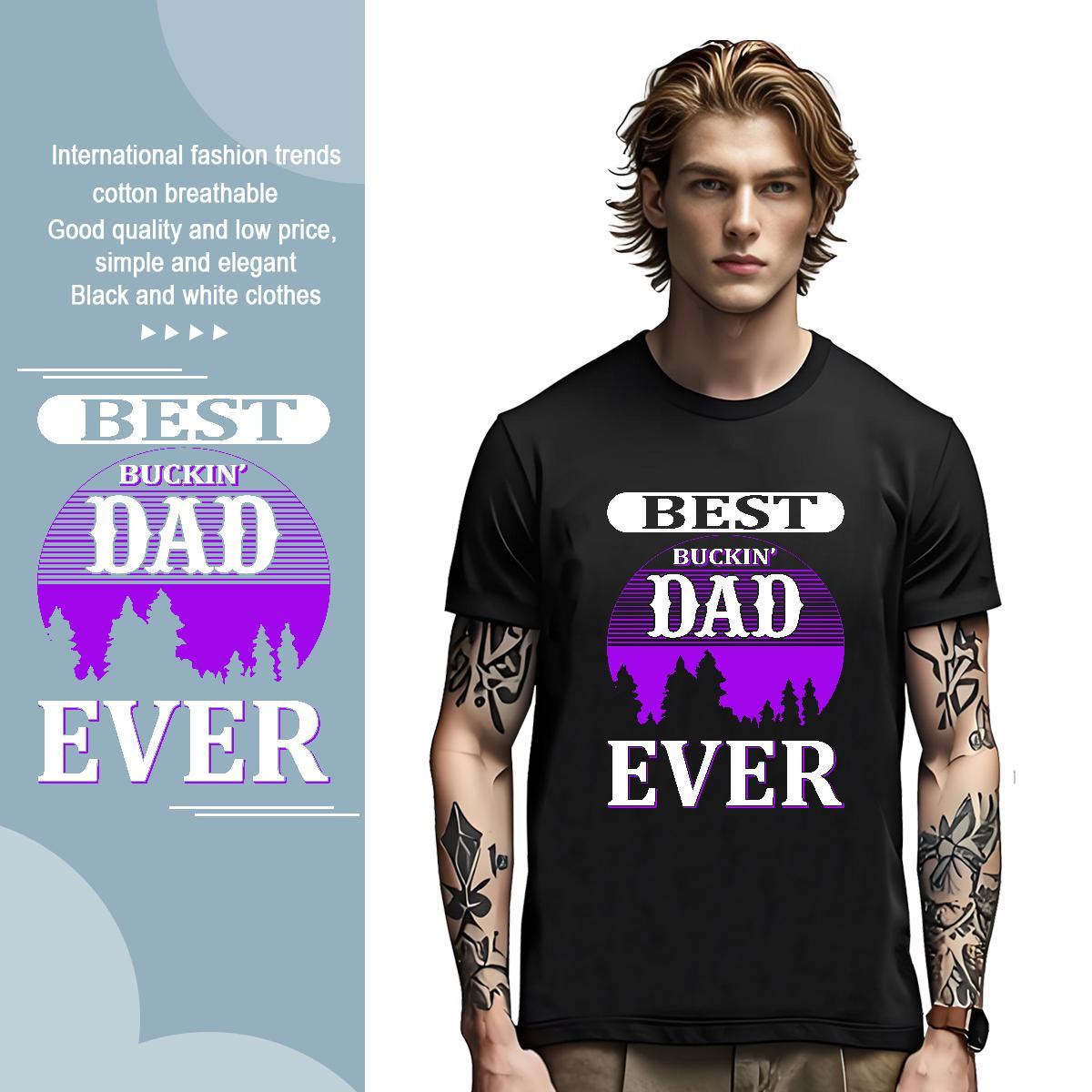 Classic DAD T shirt Street Casual Men Tops Tees 230g Cotton Fashion Design Crew Neck Custom Print Oversized Clothes