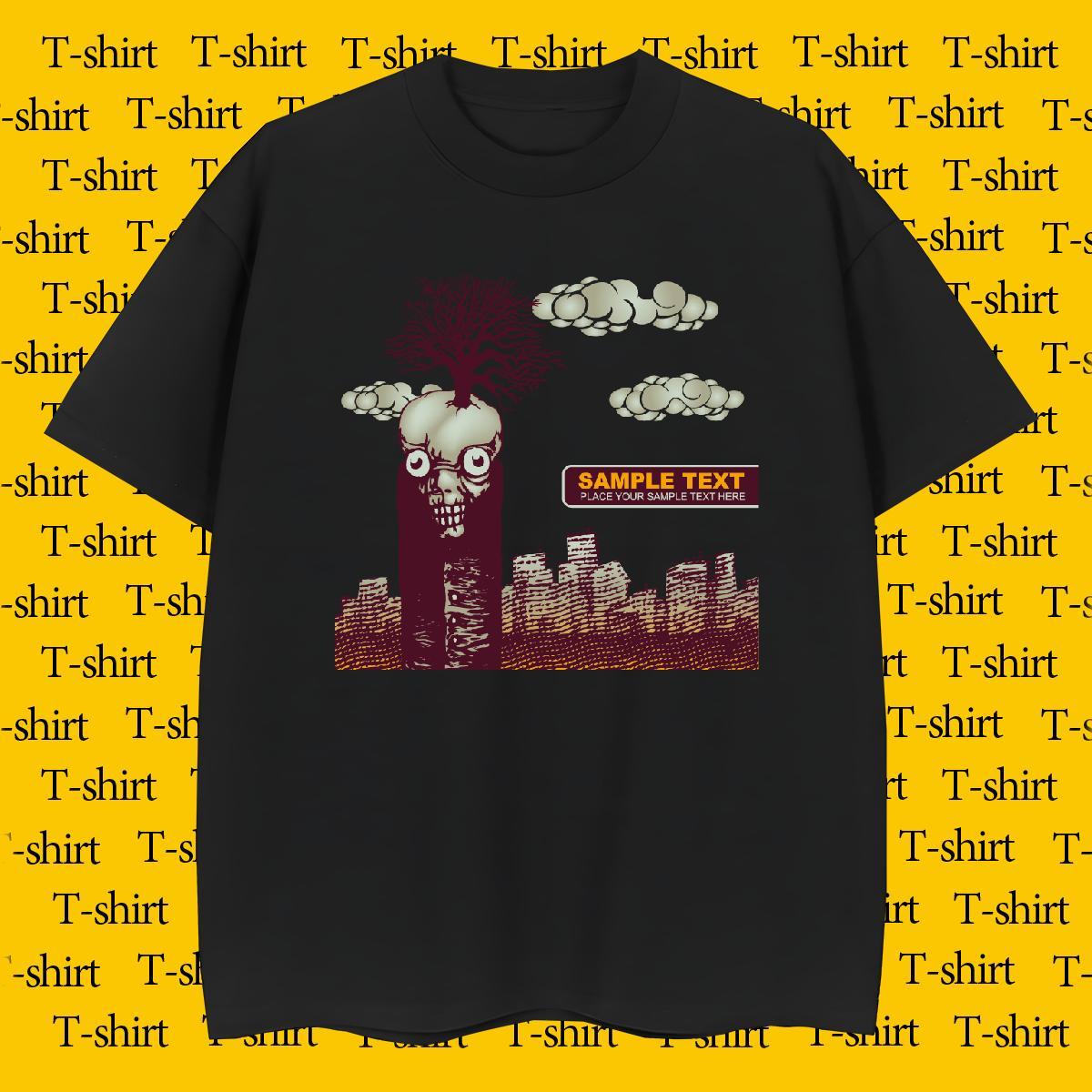 Fashion Design scary Men Tshirts 100% Cotton 230g T Shirts Men Custom Printing Spring Summer Breathable Short Sleeve Cool Tee Shirt