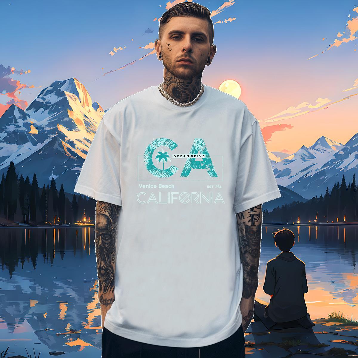 Unisex letter 100% Cotton 230g Couples T Shirts Casual Beach O Neck Short Sleeves T-Shirts for Men New Oversized 4XL Tee Shirt