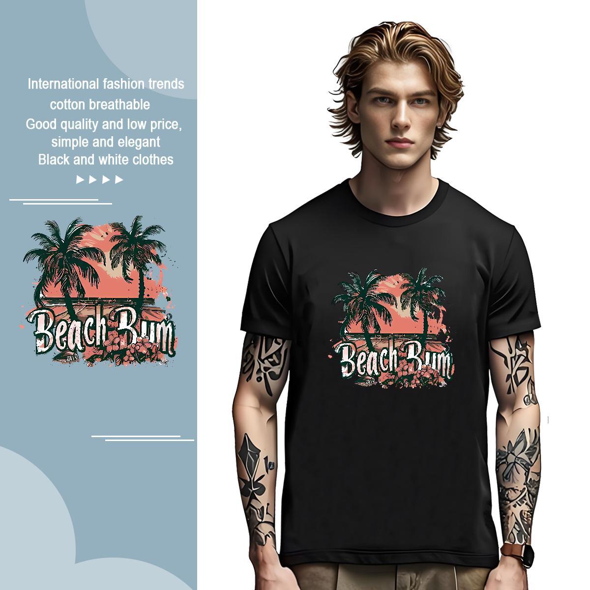 T-Shirts 230g Cotton palm Daily Wear Breathable Crew Neck DIY Logo Oversized Couples T Shirts Fashion Design Designer Polos