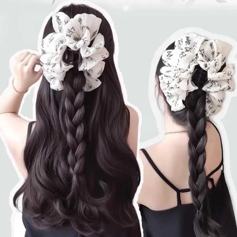 Chinese style grip clip synthetic ponytail wig natural simulation twisted braided hair extension 40cm W240817