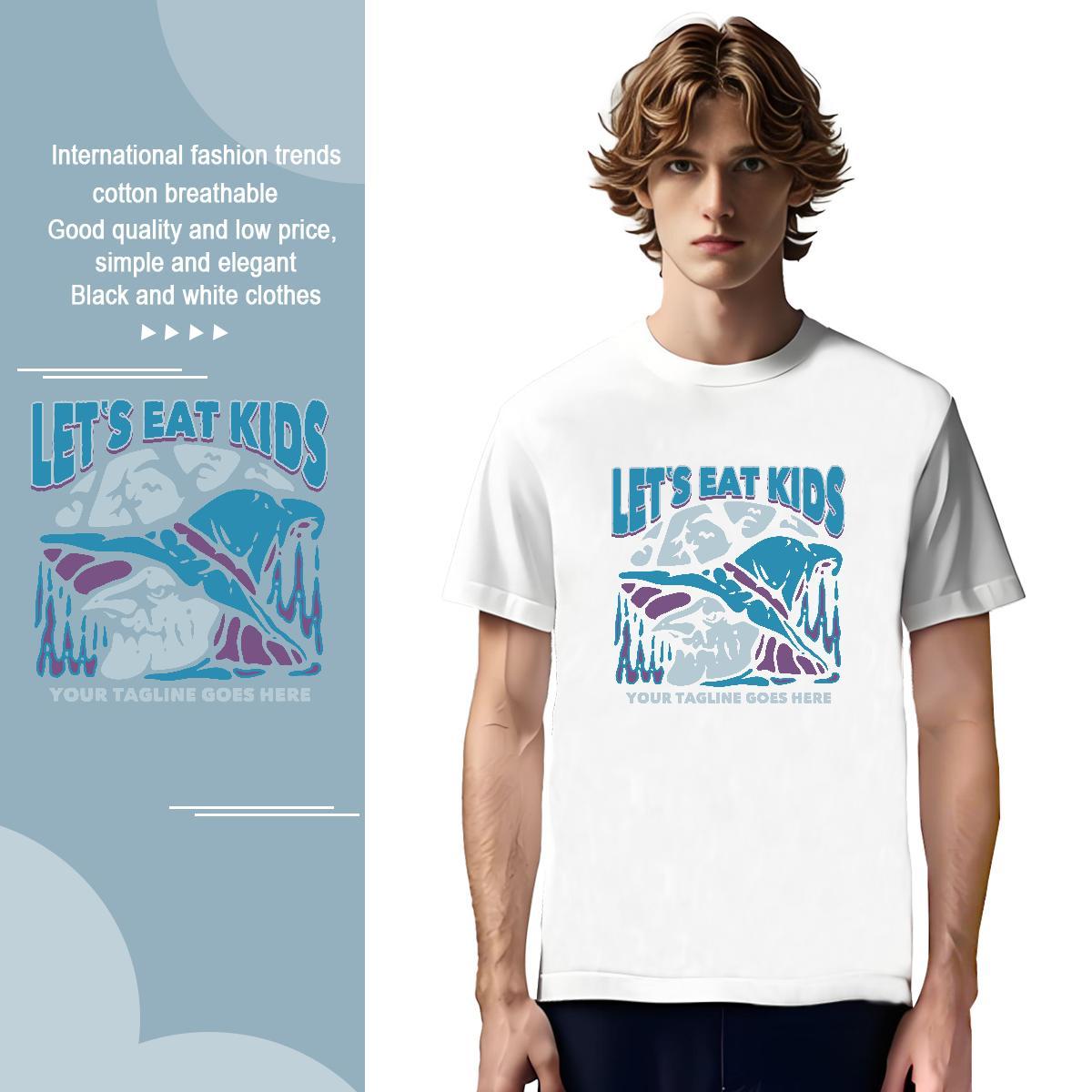 Loose dolphin 230g Cotton Men Tshirts Hip Hop Short Sleeve Soft T Shirts Men Classic DIY Tees