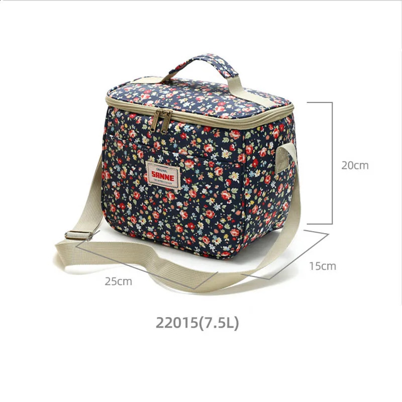 Thermal Picnic Bag Folding Trips Handbag Equipment Storage Lunch Outdoor Camping Basket Portable Waterproof Cool Backpack 240819