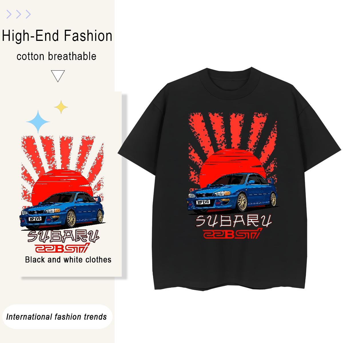 Brand car 230g 100% Cotton Couples T Shirts Summer Casual Crew Neck Breathable T Shirt For Man 2024 Designer Plus Size Cartoon Top Tees